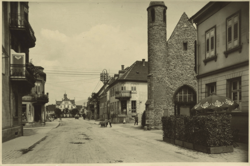 Hauptstraße Achern Nikolauskapelle Hanauer Hof 1918
